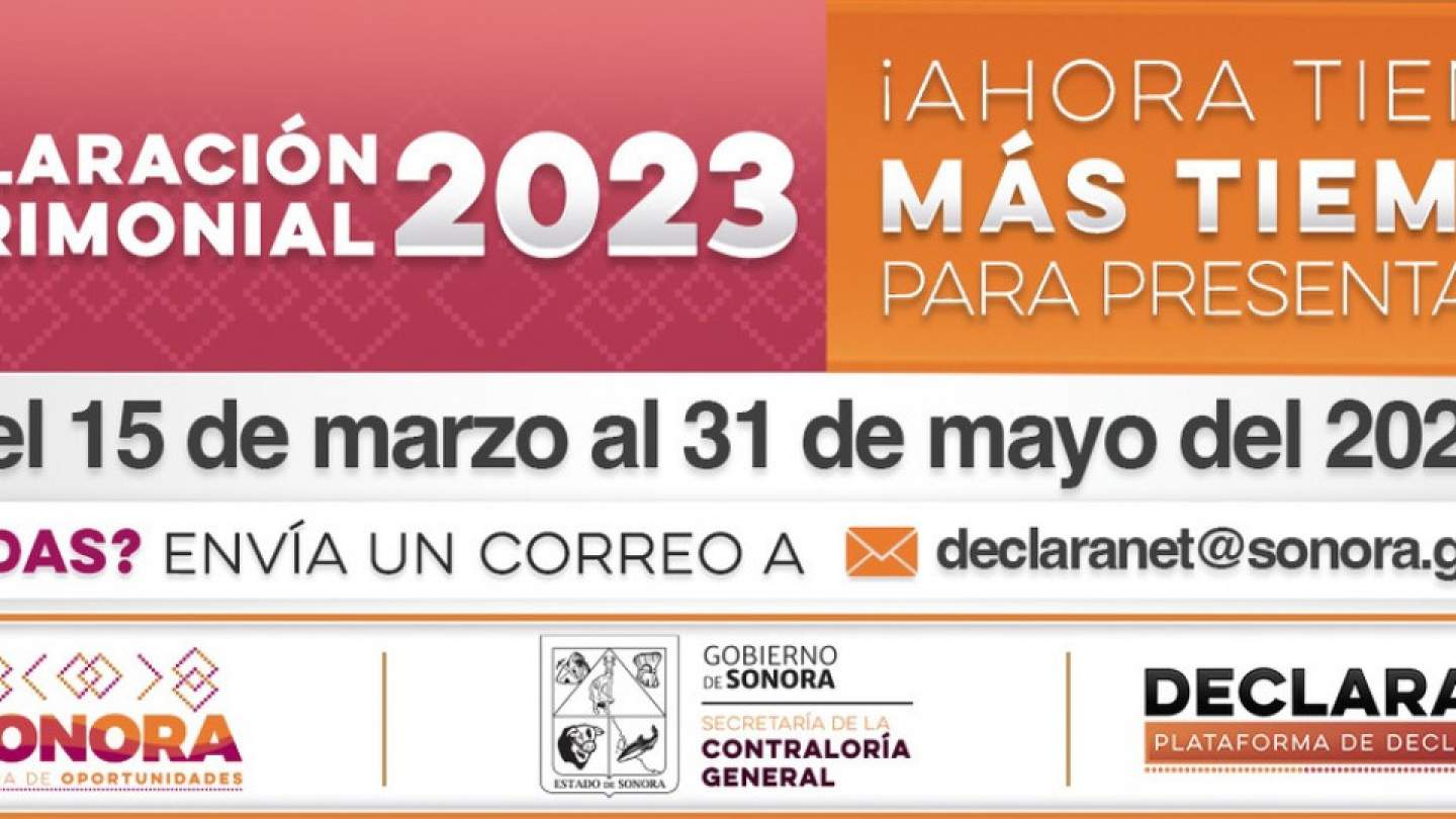Contraloría Sonora amplía plazo para presentar la declaración patrimonial